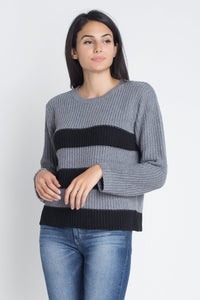 Women's Casual Stripe Round Neck Sweater